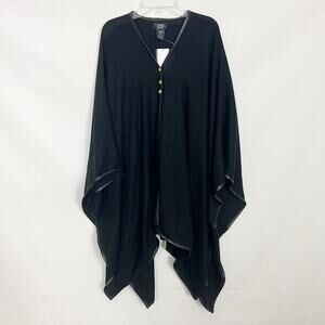 NWT Jones New York 1/4 Button Black Cape One Size